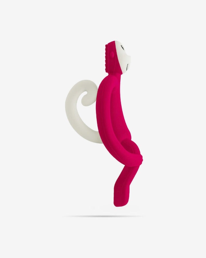 Matchstick Monkey Teething Toy and Gel Applicator-Rubin Red