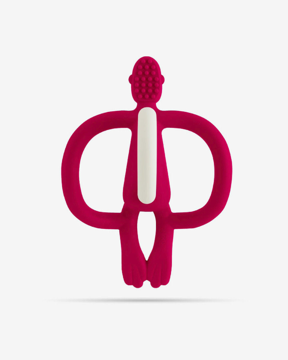 Matchstick Monkey Teething Toy and Gel Applicator-Rubin Red
