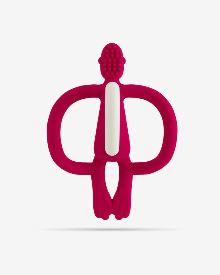 Matchstick Monkey Teething Toy and Gel Applicator-Rubin Red