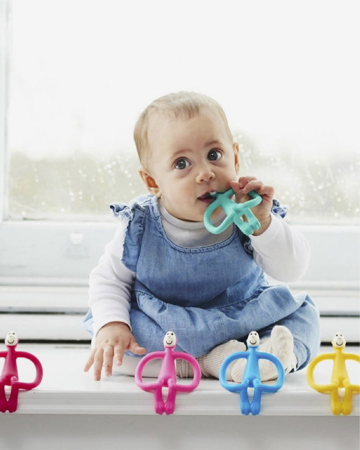 Matchstick Monkey Teething Toy and Gel Applicator-Blue