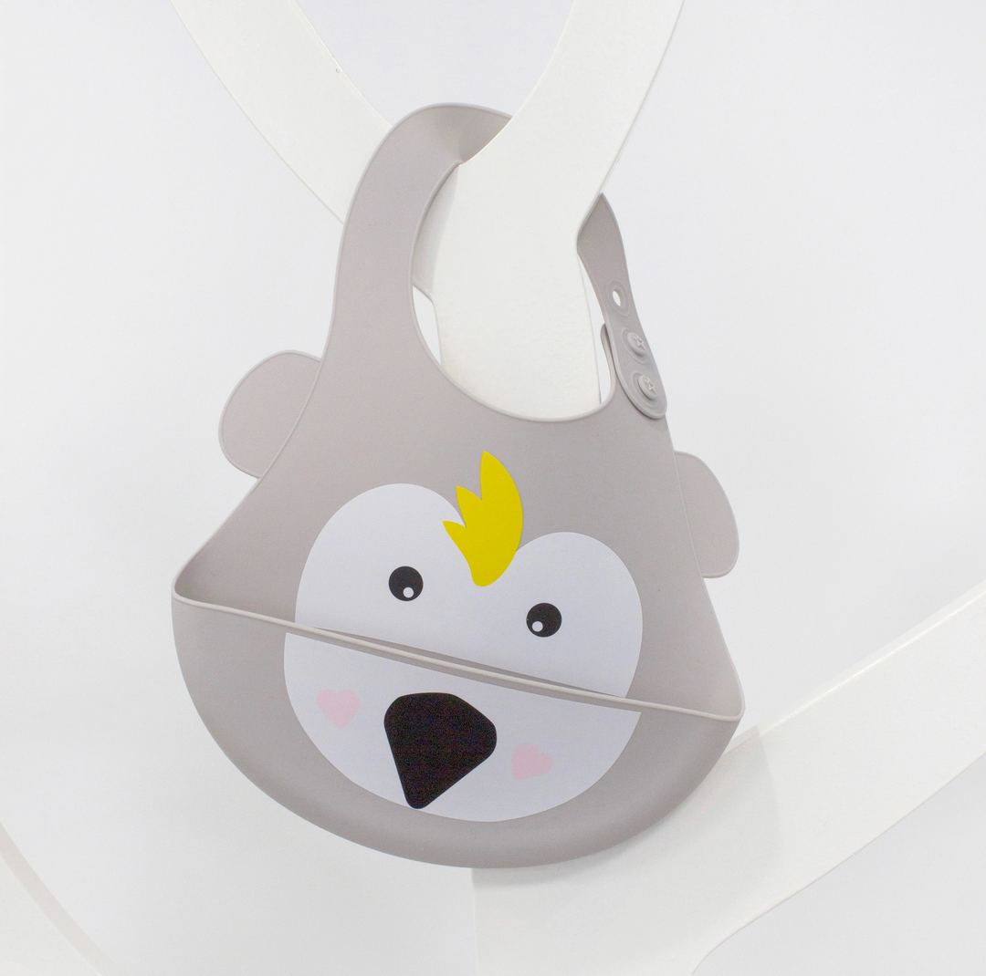 Aussie Animals 'Cockatoo' Silicone Baby Bib