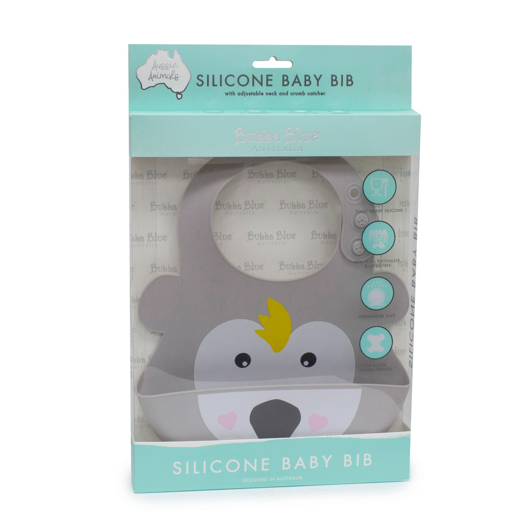 Aussie Animals 'Cockatoo' Silicone Baby Bib