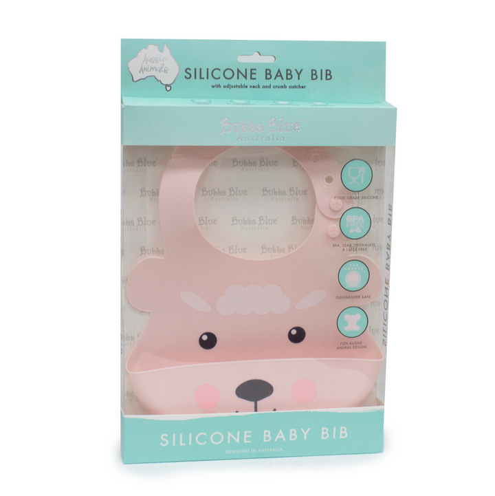 Aussie Animals 'Sheep' Silicone Baby Bib