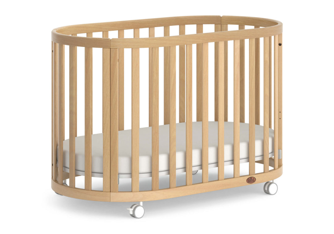Boori Eden Oval Cot - Beech + Boori Pocket Spring Mattress