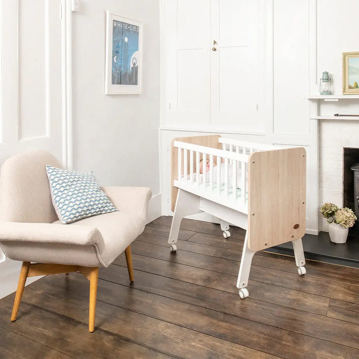 Boori Neat Rocking Cradle + Mattress - Barley and Oak(B-NERC/BAOA)