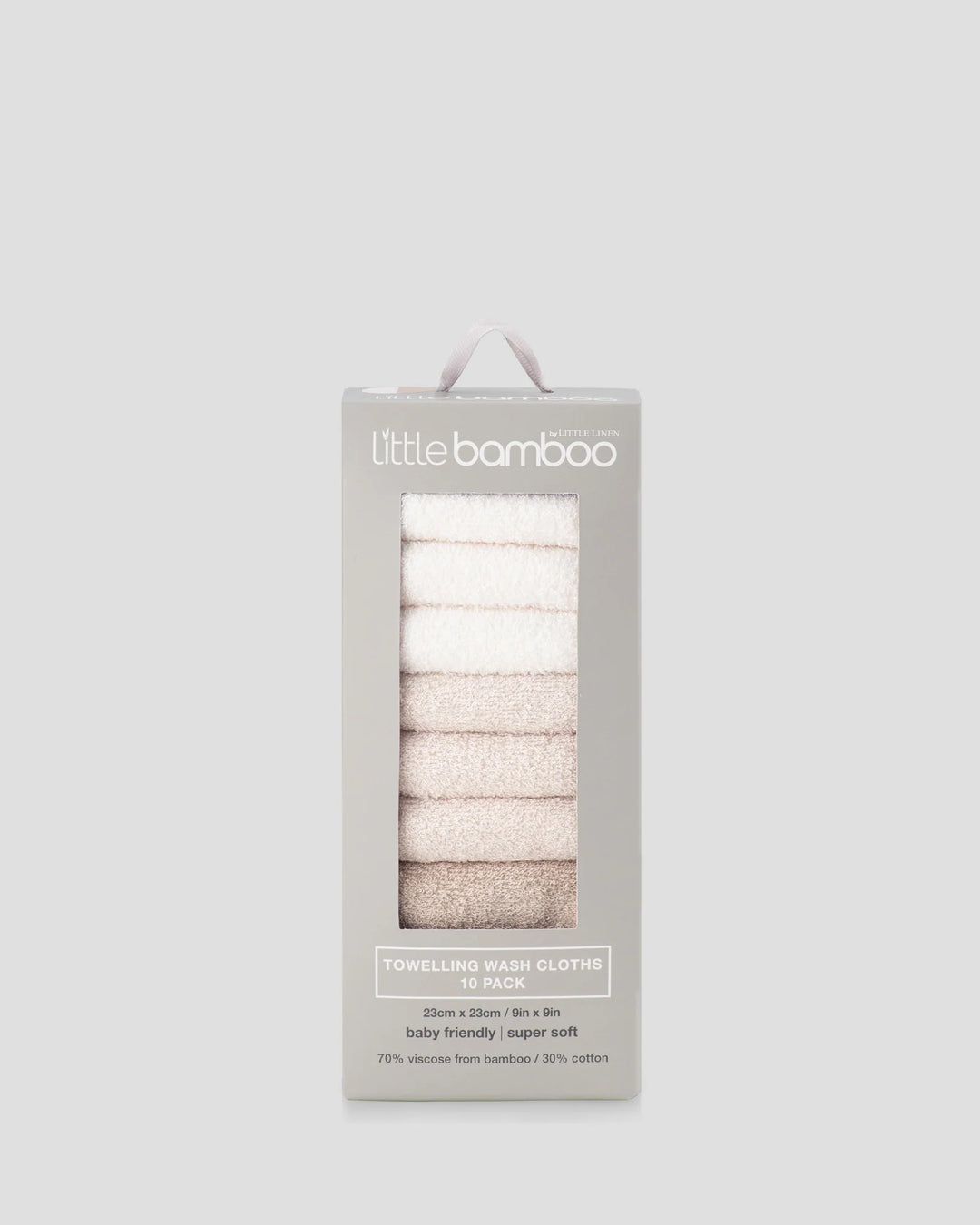 Little Bamboo Baby Towelling Washers 10PK - Iced Coffee