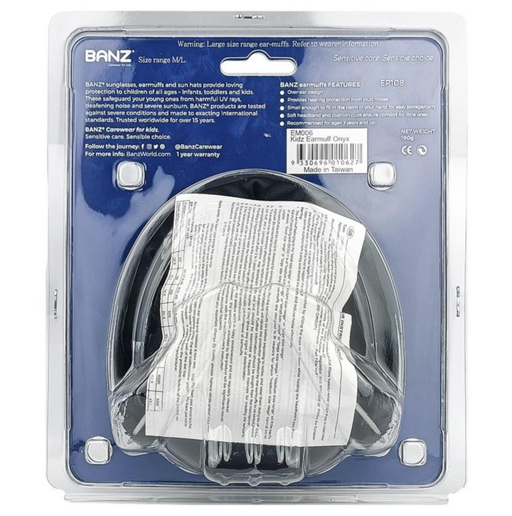 Baby Banz Ear Muffs-Black