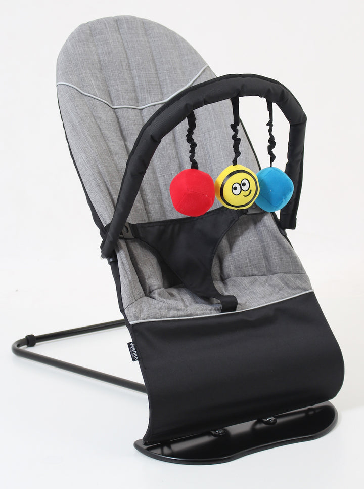 Veebee Baby Minder bouncer with Toy Bar-Flex Grey(N9523)