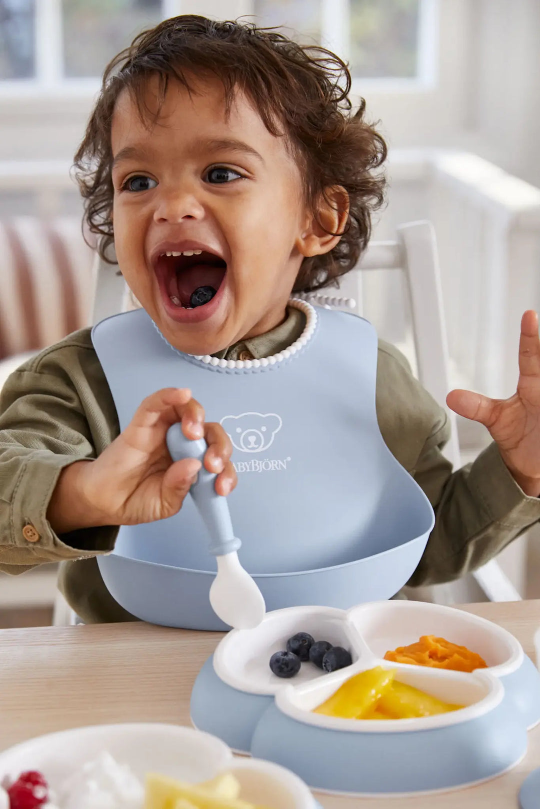 BabyBjorn Baby Bib, 2-pack - Powder green/Powder blue