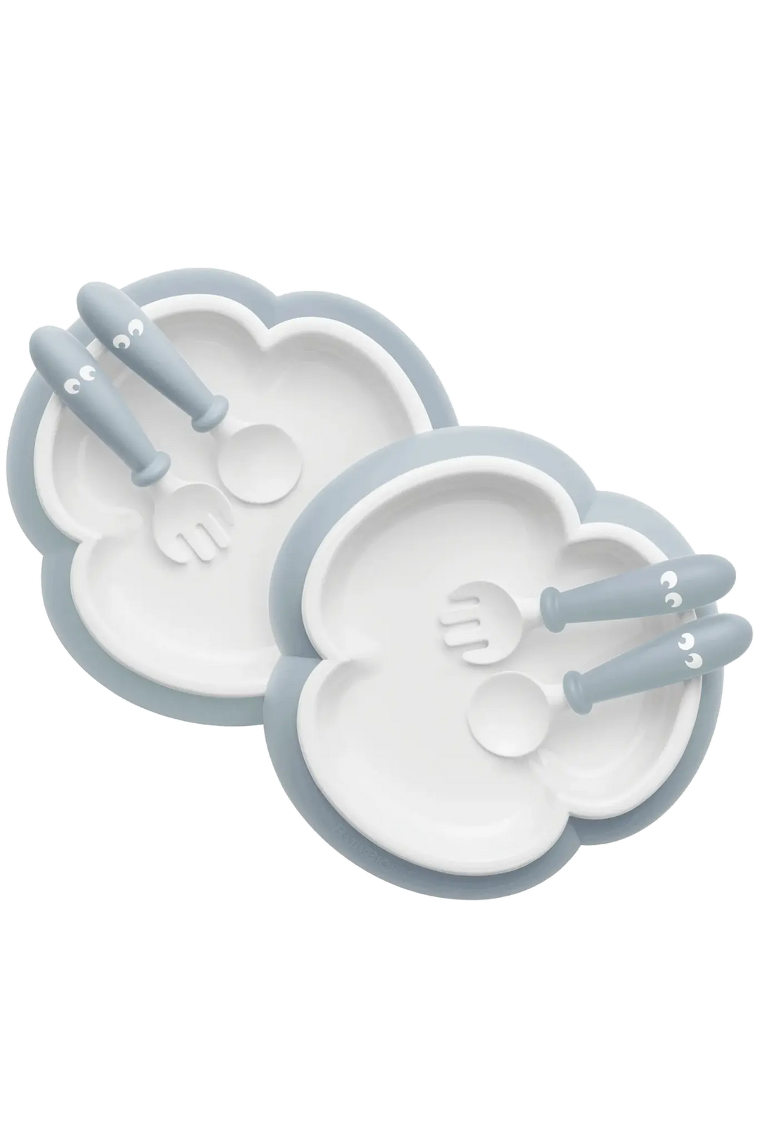 BabyBjorn Baby Plate, Spoon and Fork, 2 sets - Powder blue