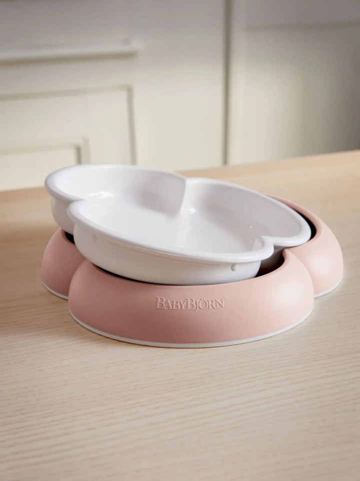 BabyBjorn Baby Plate, Spoon and Fork, 2 sets - Powder pink