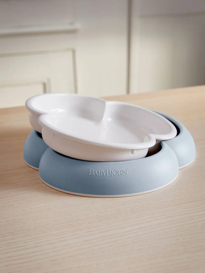 BabyBjorn Baby Plate, Spoon and Fork, 2 sets - Powder blue