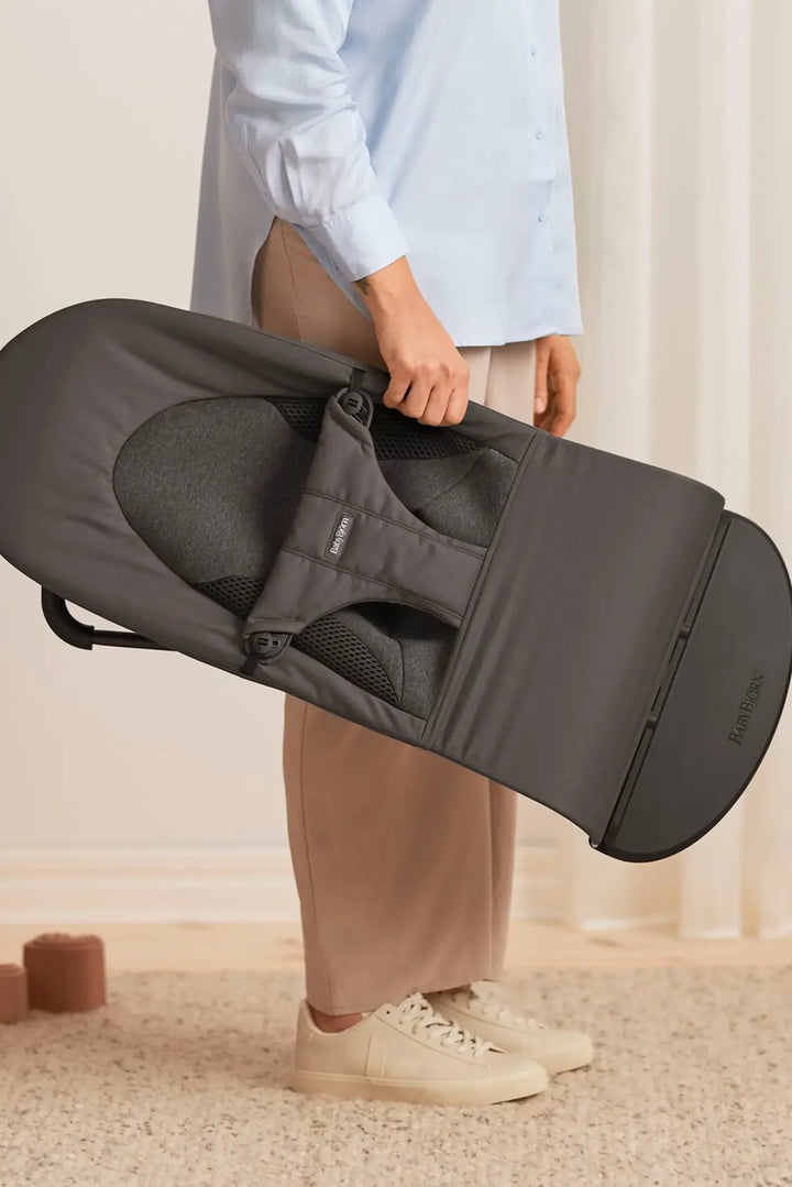 BabyBjorn Bouncer Balance Soft - Woven/Jersey, Tri-Fabric, Dark Grey