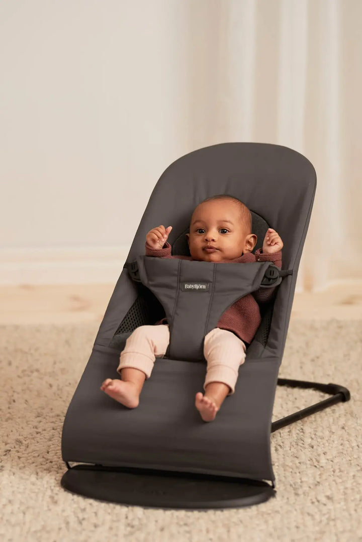 BabyBjorn Bouncer Balance Soft - Woven/Jersey, Tri-Fabric, Dark Grey