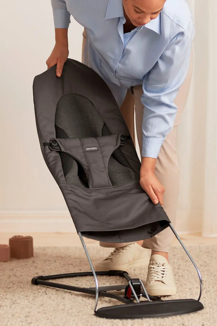 BabyBjorn Bouncer Balance Soft - Woven/Jersey, Tri-Fabric, Dark Grey