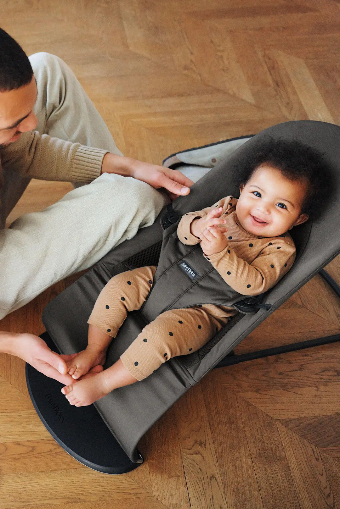 BabyBjorn Bouncer Balance Soft - Woven/Jersey, Tri-Fabric, Dark Grey