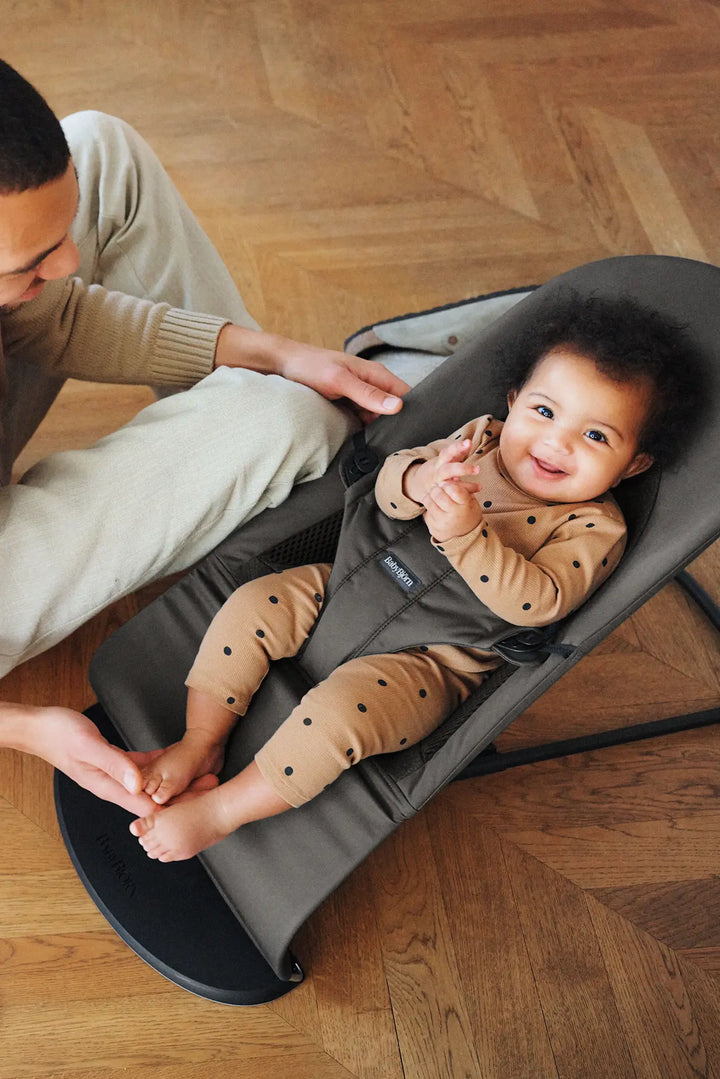 BabyBjorn Bouncer Balance Soft - Woven/Jersey, Tri-Fabric, Dark Grey