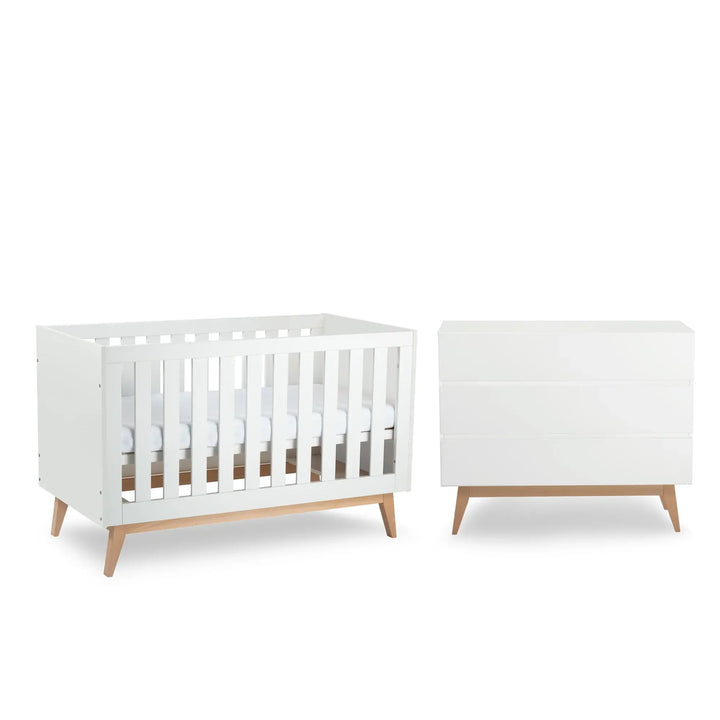 BabyRest Tommi Nursery Package Cot & Chest - White
