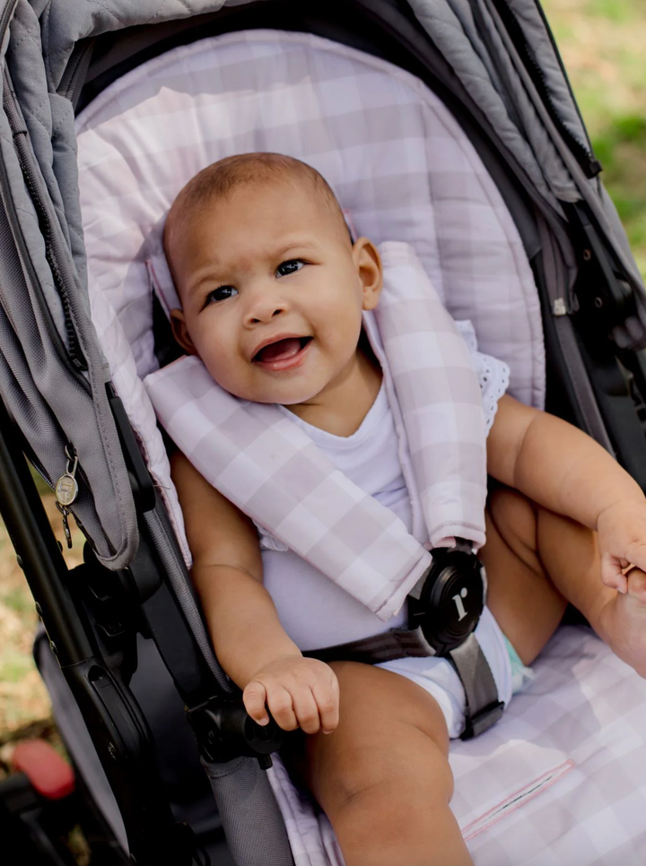 Bambella Designs Harness Covers | Blush Gingham