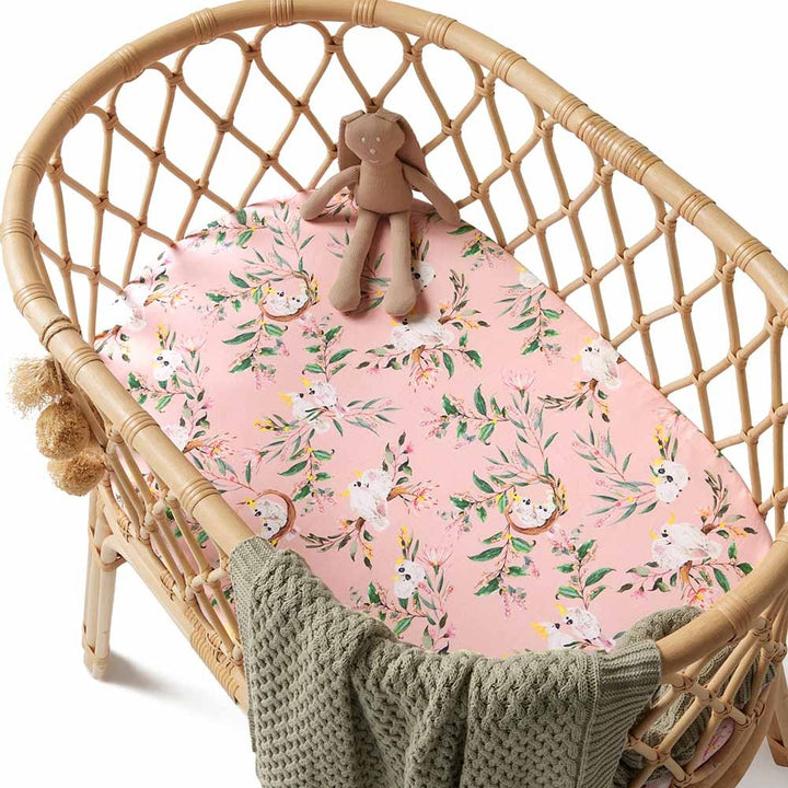 Bassinet Sheet / Change Pad Cover Cockatoo
