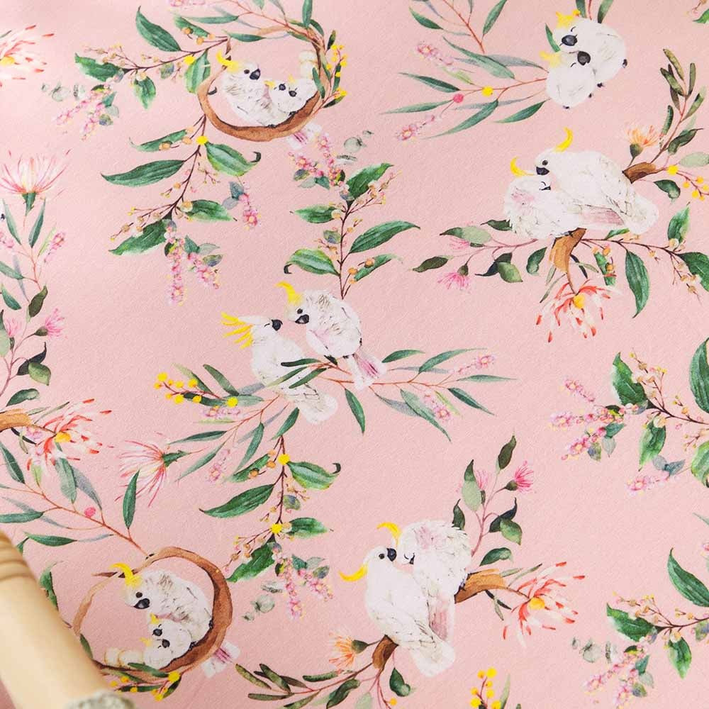 Bassinet Sheet / Change Pad Cover Cockatoo