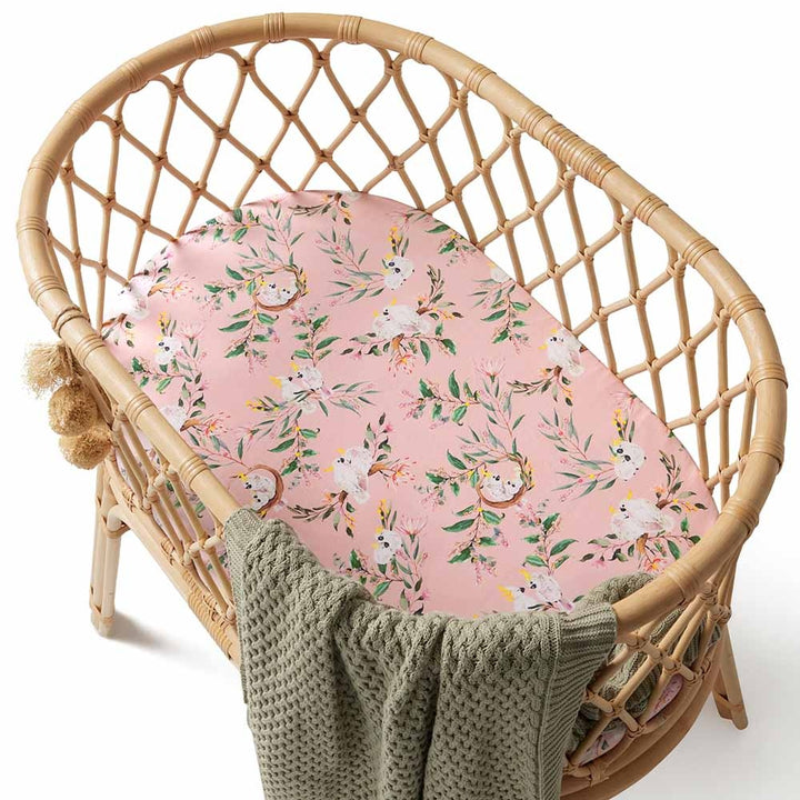 Bassinet Sheet / Change Pad Cover Cockatoo
