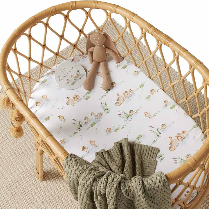 Bassinet Sheet / Change Pad Cover - Duck Pond