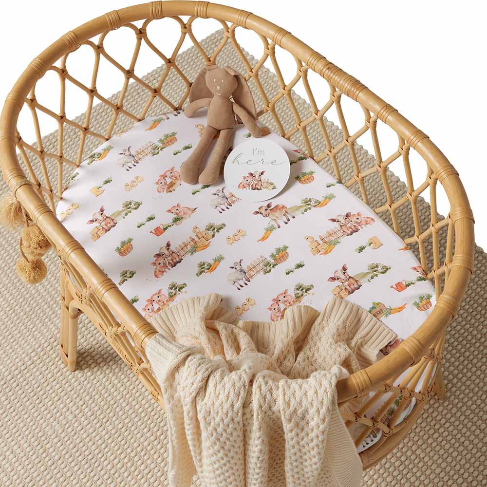 Bassinet Sheet / Change Pad Cover - Farm