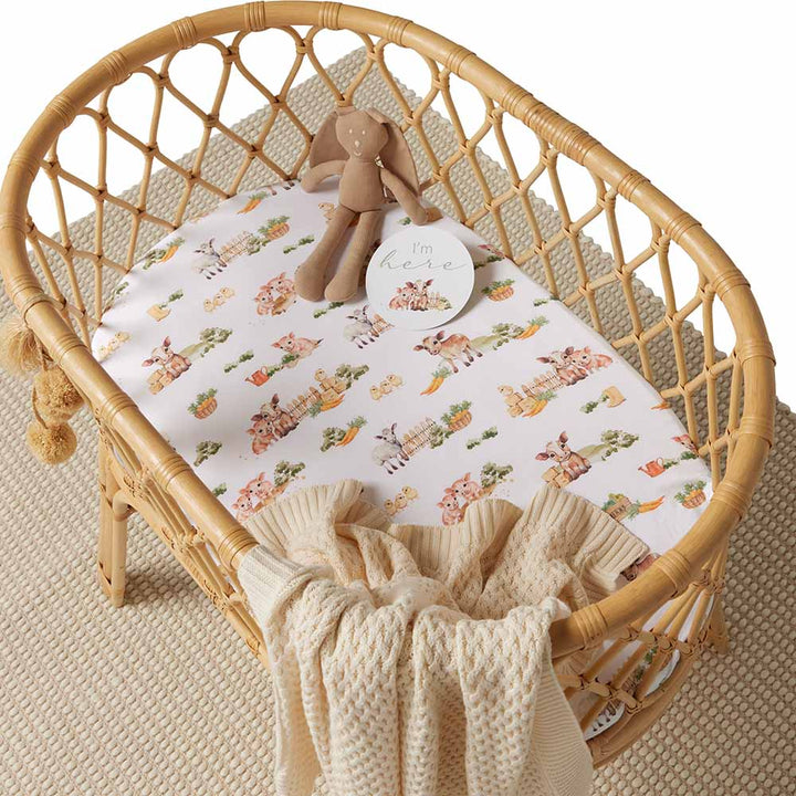 Bassinet Sheet / Change Pad Cover - Farm
