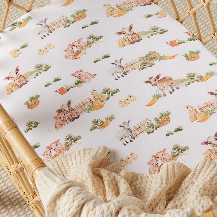 Bassinet Sheet / Change Pad Cover - Farm