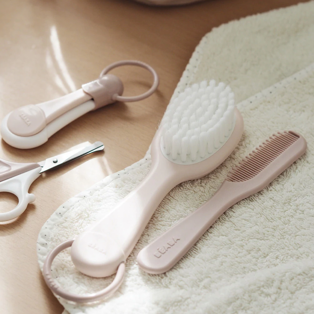 Beaba Baby Brush & Comb - Vintage Pink