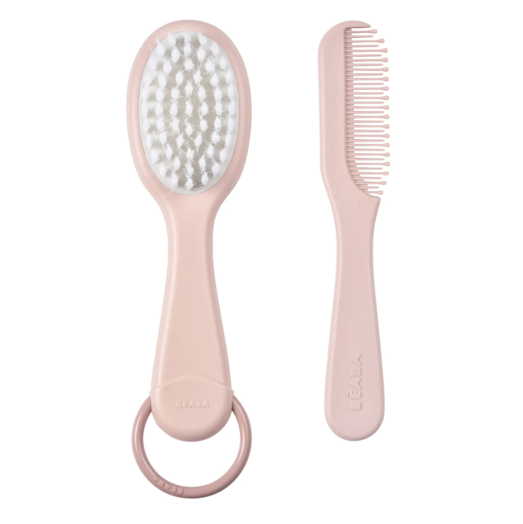 Beaba Baby Brush & Comb - Vintage Pink