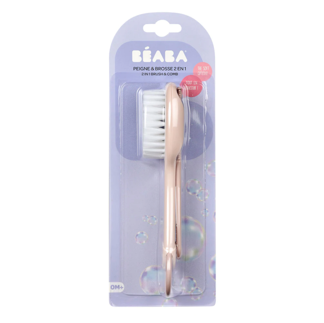 Beaba Baby Brush & Comb - Vintage Pink