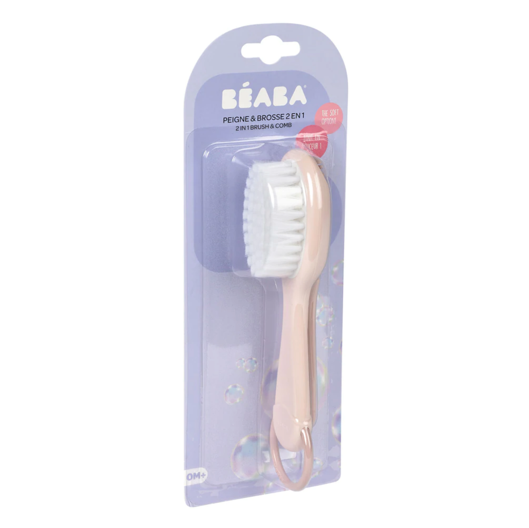 Beaba Baby Brush & Comb - Vintage Pink