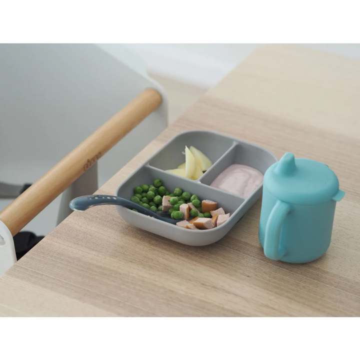 Beaba Silicone Learning Set - Blue/Grey