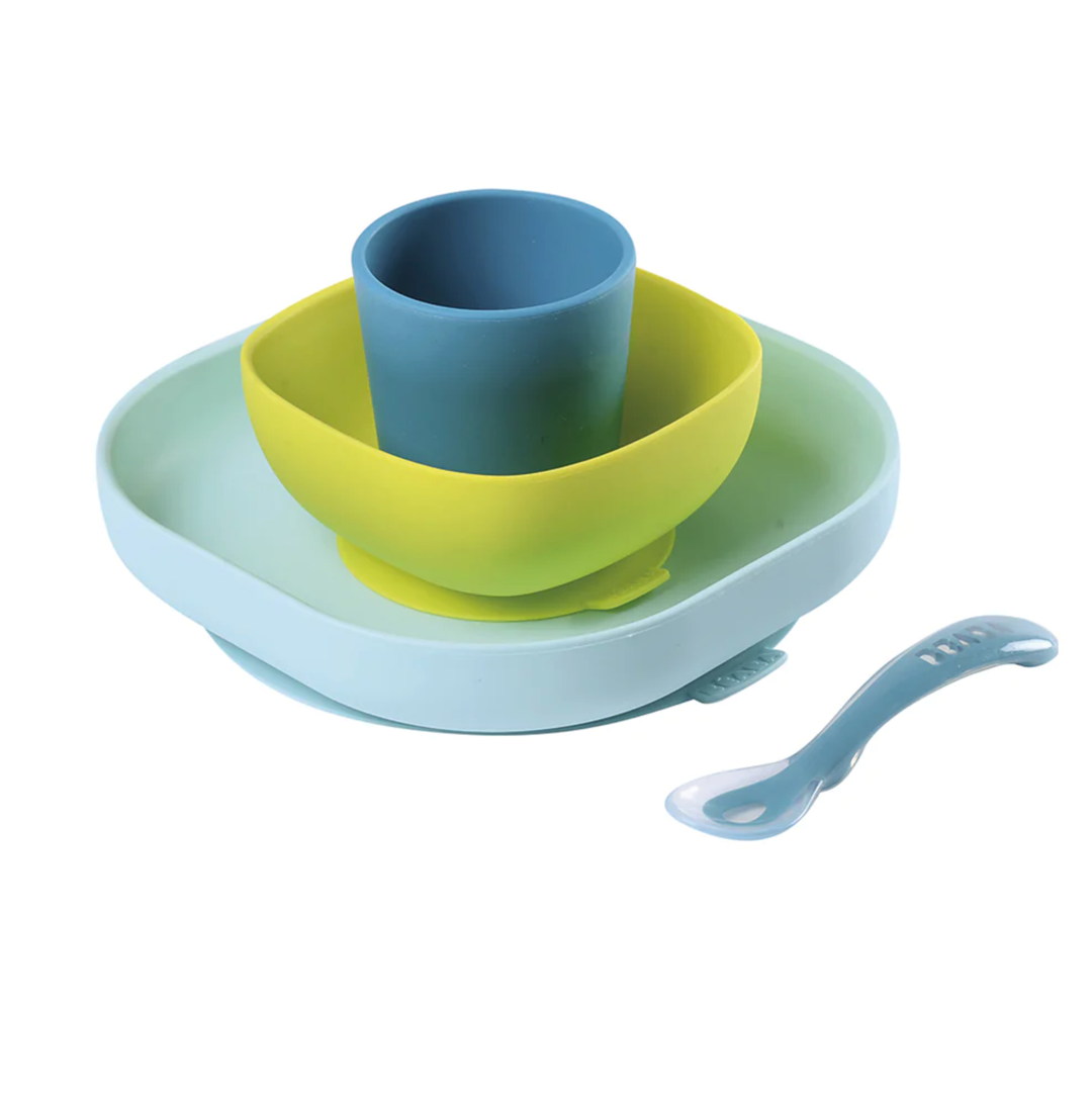 Beaba Silicone Suction Meal Set-Blue