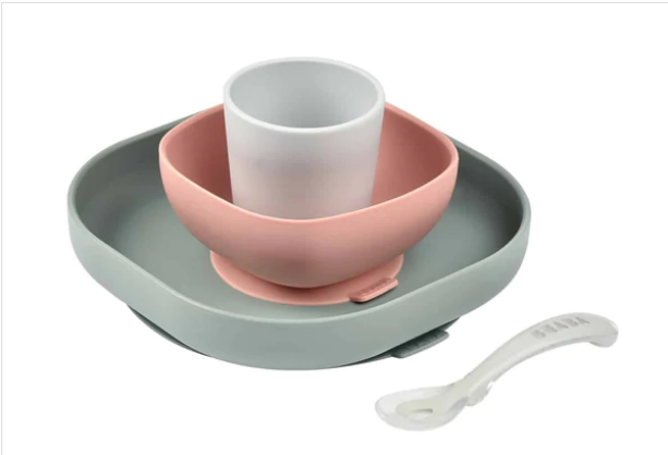 BEABA SILICONE SUCTION MEAL SET (4 PCS) EUCALYPTUS