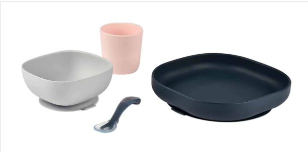 BEABA SILICONE SUCTION MEAL SET (4 PCS) NIGHT BLUE