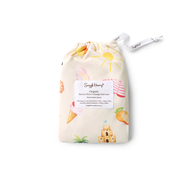 Bassinet Sheet / Change Pad Cover - Beach Fun