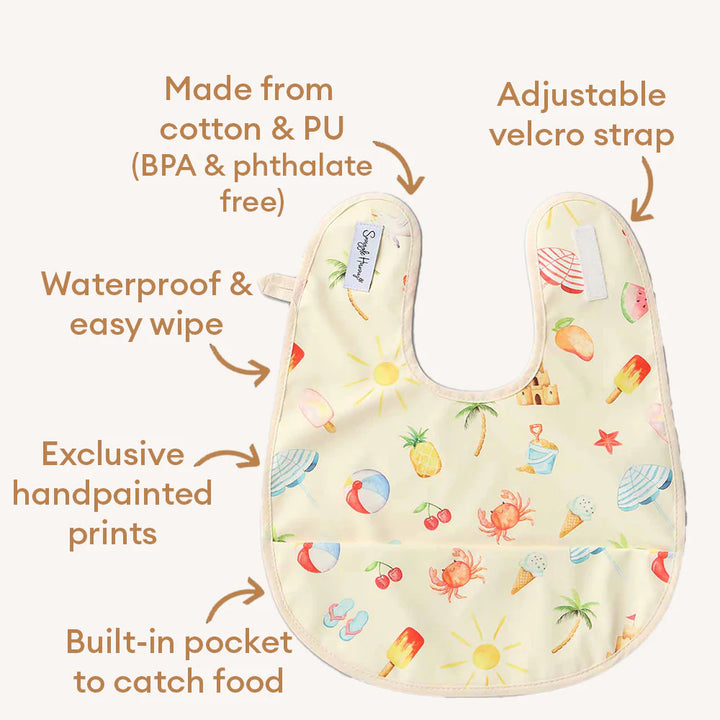 Snuggle Bib Waterproof - Beach Fun