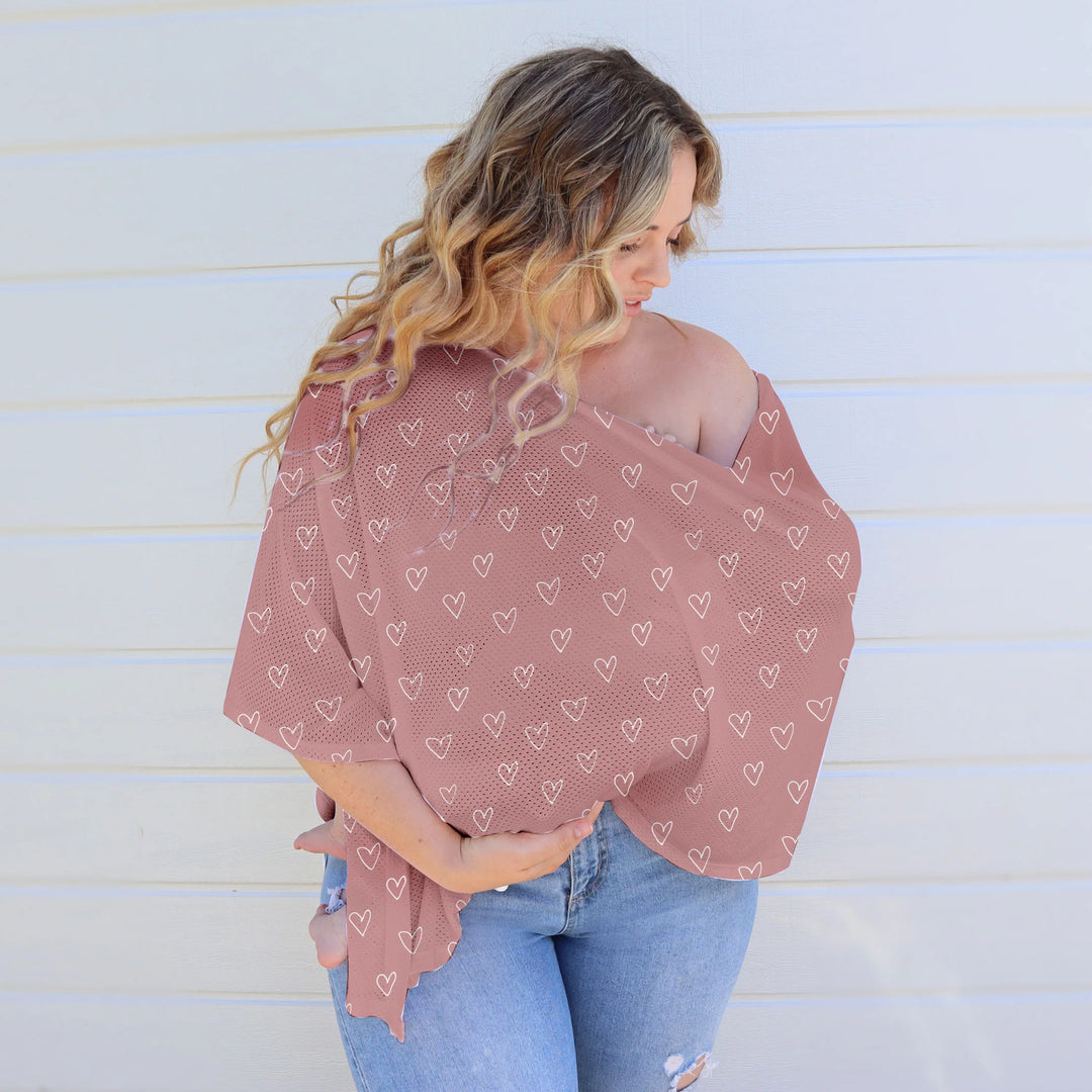 Bubba Blue Nordic 2pk AIR+ Mesh Nursing Scarf Berry/Rose