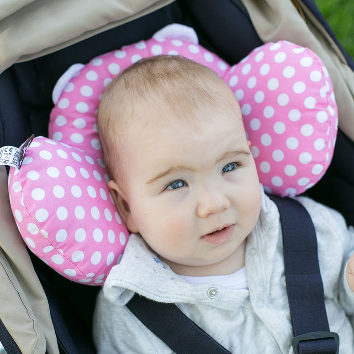 Benbat Bearhug headrest-Pink/White Dots(BB102)
