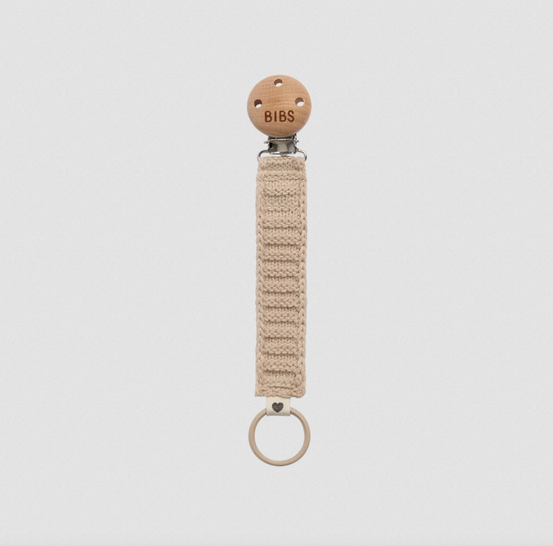 BIBS Knitted Pacifier Clip - Vanilla