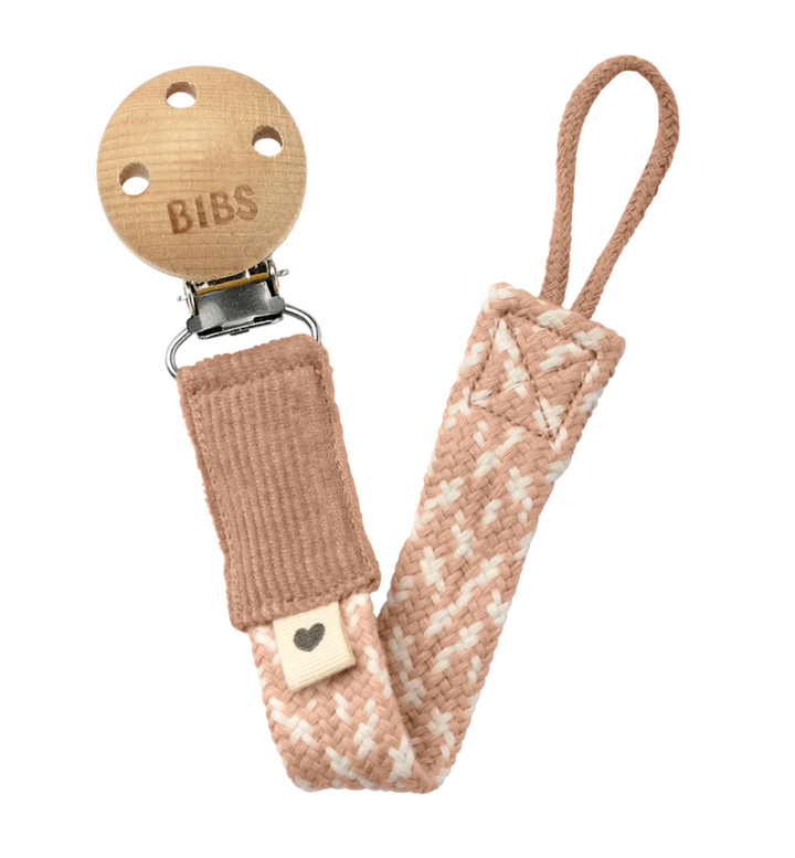 BIBS Paci Braid-Blush/Ivory