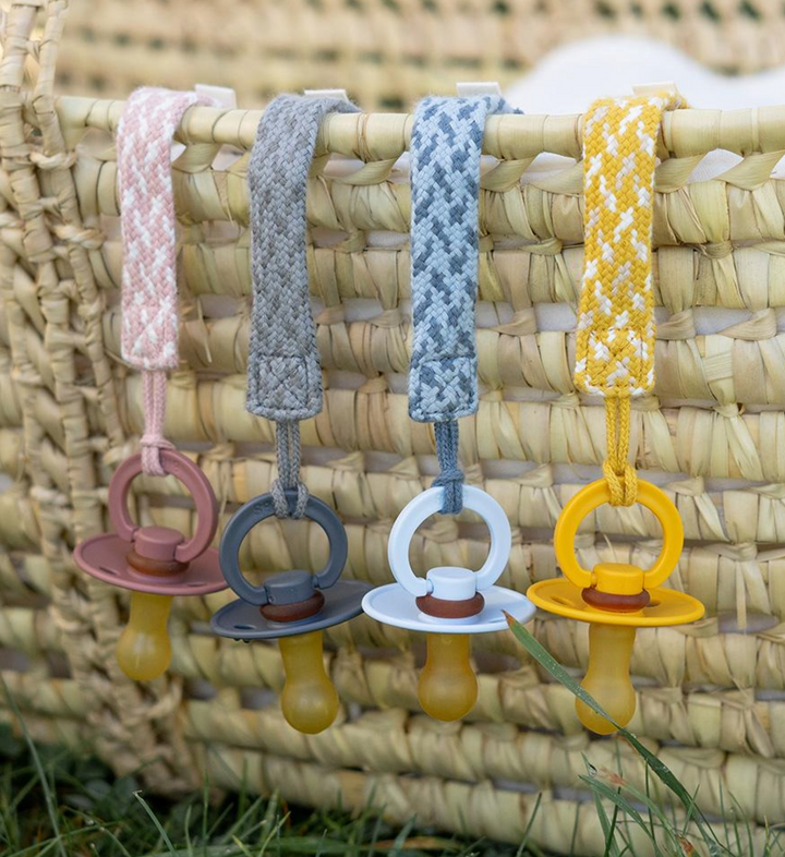BIBS Paci Braid-Blush/Ivory