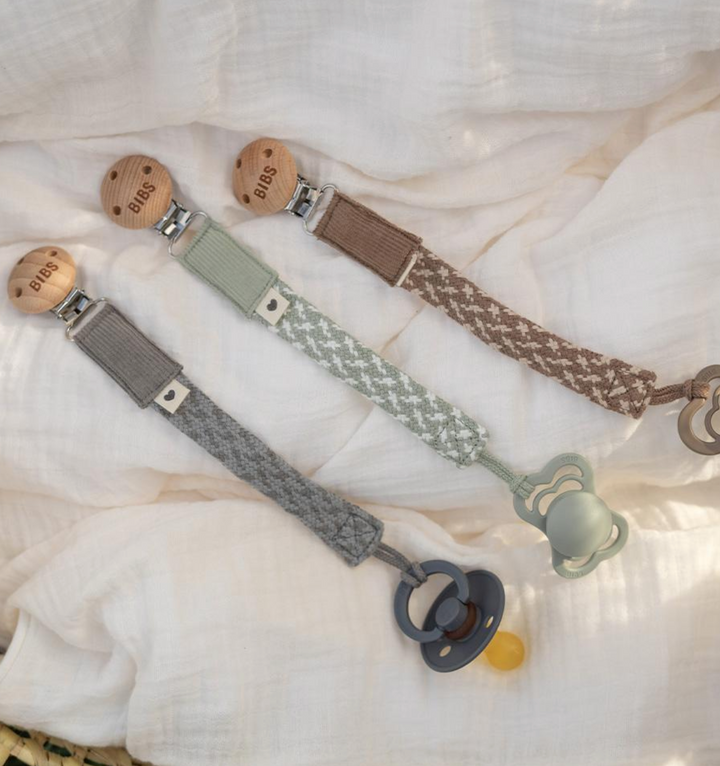 BIBS Paci Braid-Cloud/Iron