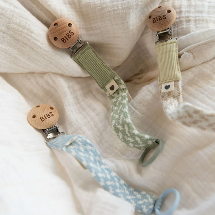 BIBS Paci Clip-Sage/Ivory