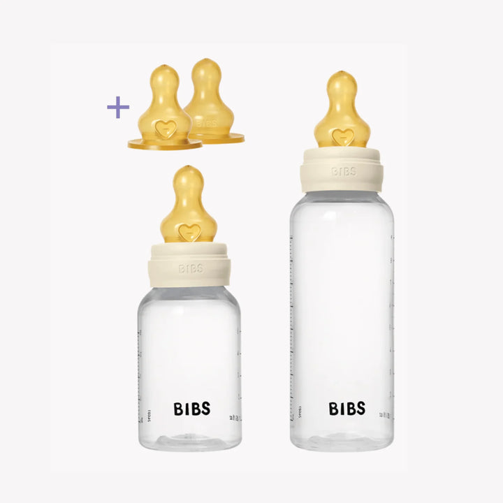 Bibs Grow and Flow Baby Bottle Set, Ivory - Latex