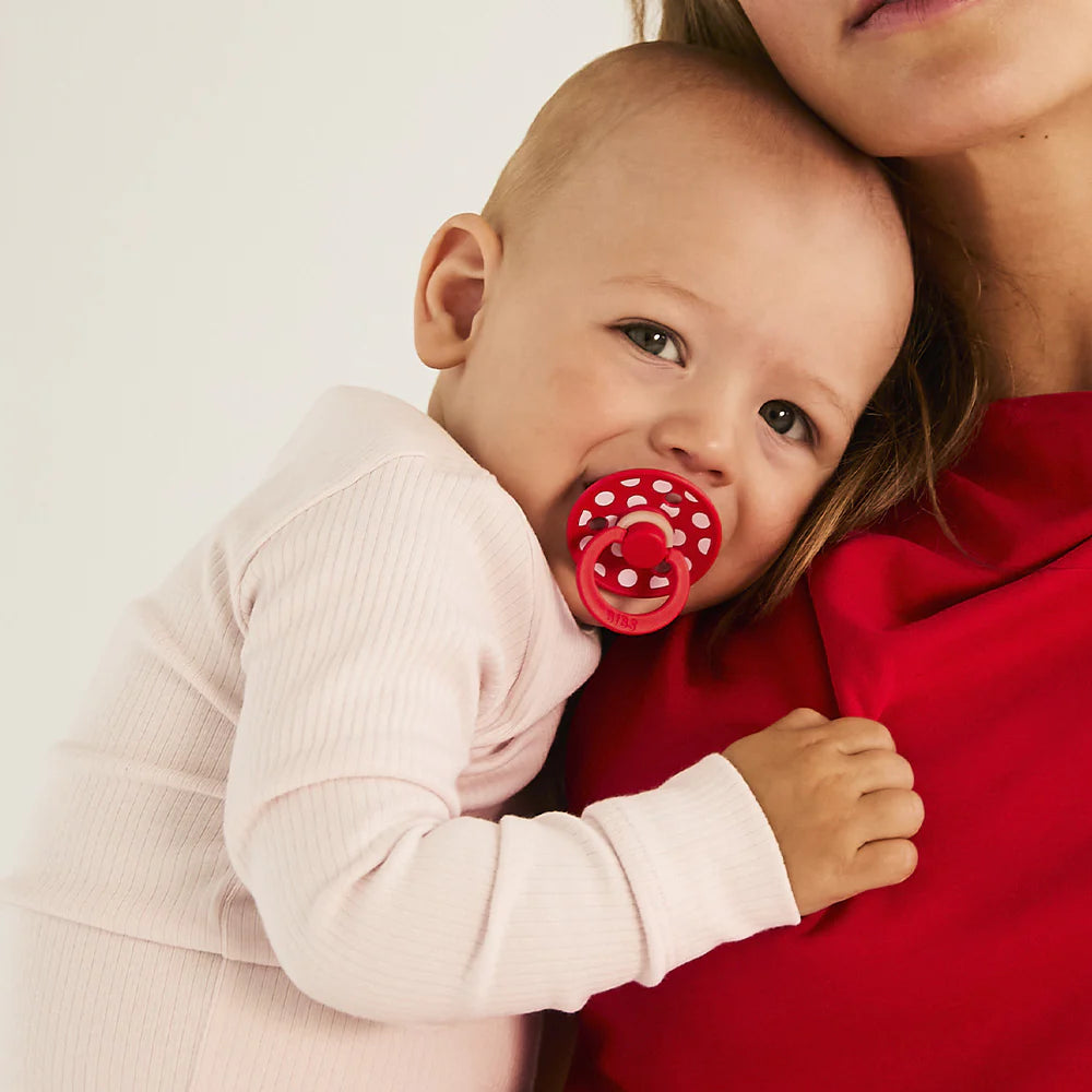 BIBS Studio Polka 2pk - Blossom/Candy Apple