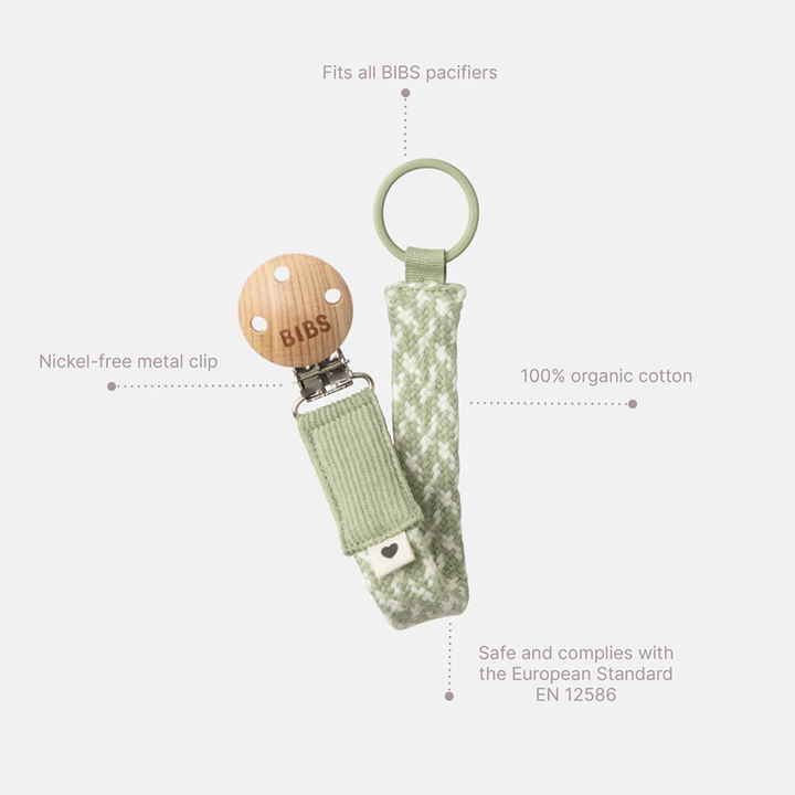 BIBS x LIBERTY Pacifier Clip Baby Blue